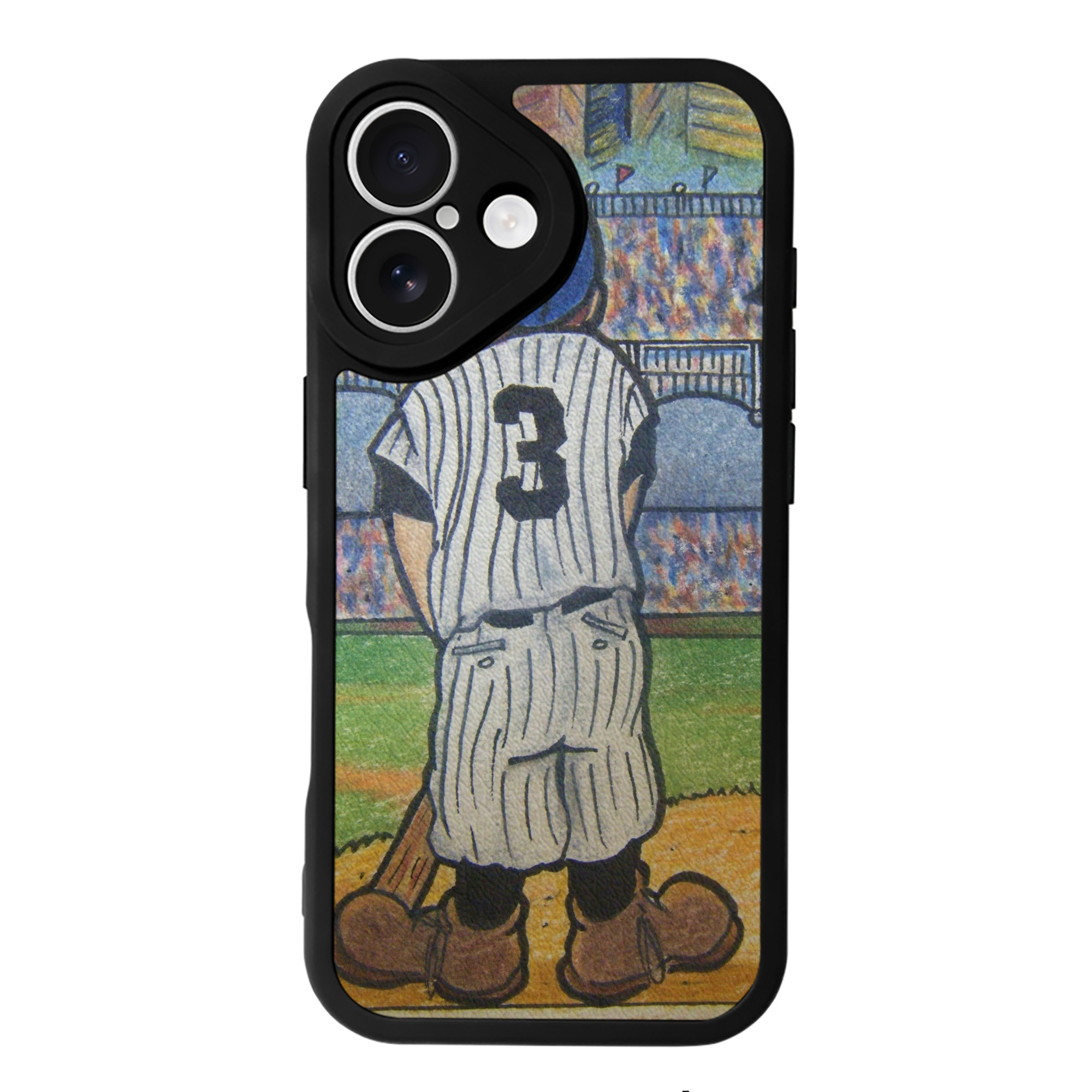 Babe Ruth 37 IPhone 16 Silicone Leather Case – UV Print, Lambskin Texture – Perfect Fit, Wireless Charging Compatible, Scratch Resistant, Precise Cutouts – Stylish Protection For IPhone 16